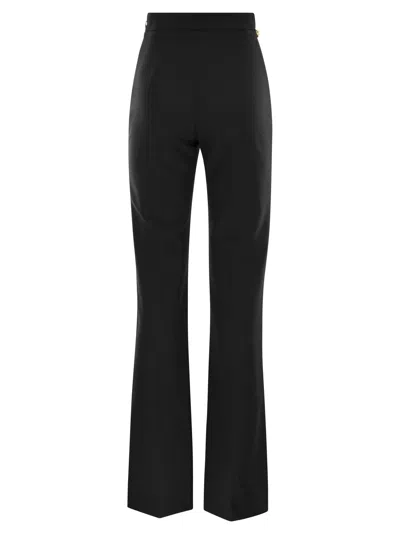 Shop Elisabetta Franchi Stretch Crepe Palazzo Trousers With Belt