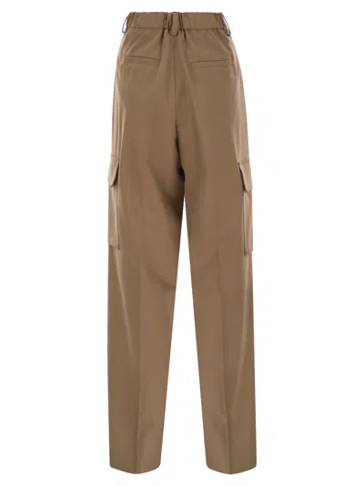Herno Straight-leg Cargo Trousers In Brown