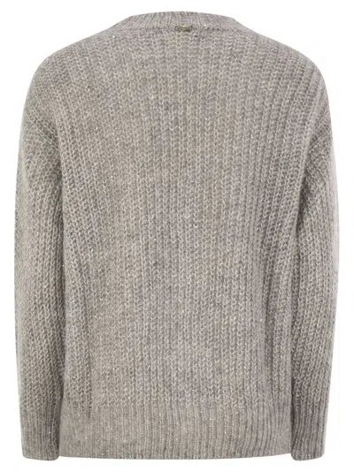 Herno Sweater With Sequins Knitwear Grey
