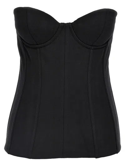 Shop Vetements Molleton Corset Tops Black