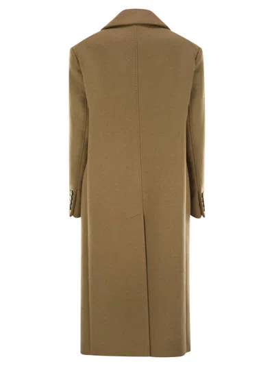 Shop Max Mara Certo Double Breasted Coat In Cashmere, Camel And Wool