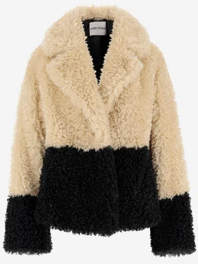 Stand Studio Black & Off-white Jubel Faux-shearling Jacket