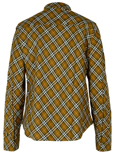 Burberry Ered Shirt With Button-down Collar In Green