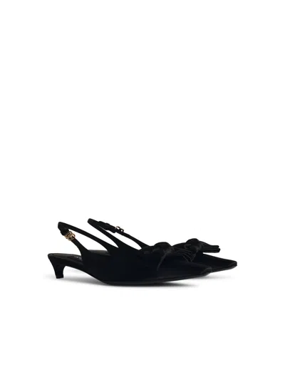 Dolce & Gabbana Satin Slingback Pumps In Black
