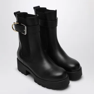 Givenchy Voyou Leather Buckle Chelsea Boots In Black