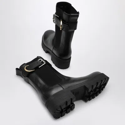 Givenchy Voyou Leather Buckle Chelsea Boots In Black