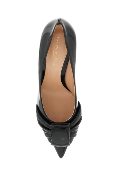 Shop Gianvito Rossi Elegant Patent Leather Pumps With Front Knot Detail In Red