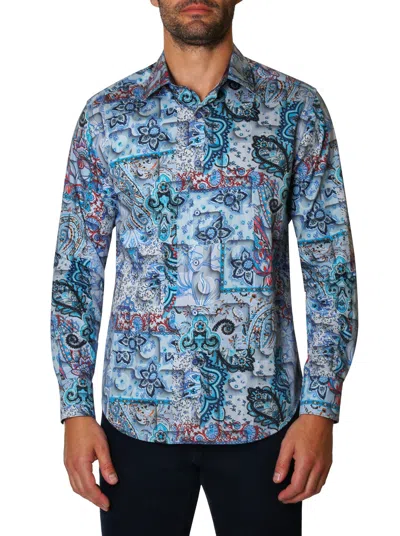 Robert Graham Webbs Abstract Print Cotton Button-up Shirt In Multi