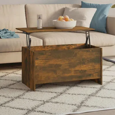 Vidaxl Coffee Table Smoked Oak 40.2"x21.9"x20.7" Engineered Wood