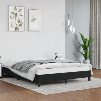 Vidaxl Bed Frame Black 53.9"x74.8" Full Faux Leather
