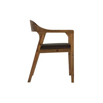 Furnizzeme Curved Panel Back Dining Chair With Sleek Track Arms, Brown
