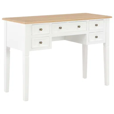 Vidaxl Writing Desk White 43.1"x17.7"x30.5" Wood, 280069