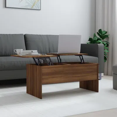 Vidaxl Coffee Table Brown Oak 40.2"x19.9"x18.3" Engineered Wood