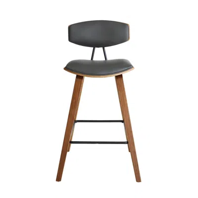 Furnizzeme 28.5 Inches Contoured Seat Leatherette Barstool, Brown