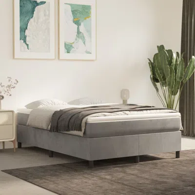 Vidaxl Box Spring Bed Frame Light Gray 59.8"x79.9" Queen Velvet