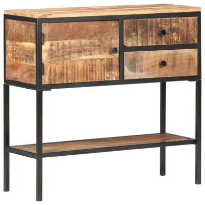 Vidaxl Sideboard 33.5"x11.8"x31.5" Rough Mango Wood, 320486