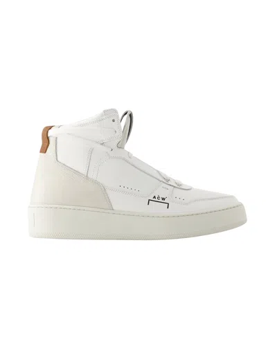 A-cold-wall* Logo-print Leather Hi-top Sneakers In Beige