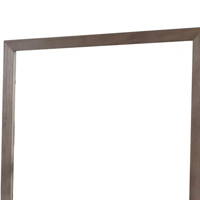 Furnizzeme 36 Inch Mirror With Rectangular Wooden Frame, Brown