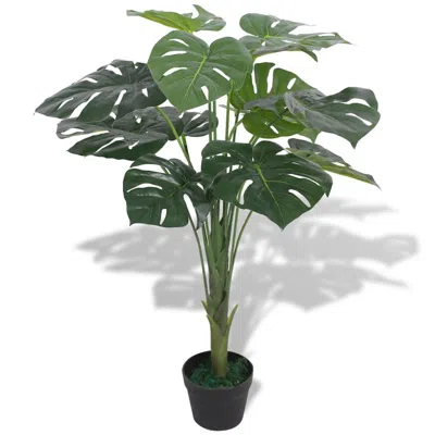 Vidaxl Artificial Monstera Plant With Pot 27.6" Green, 244435