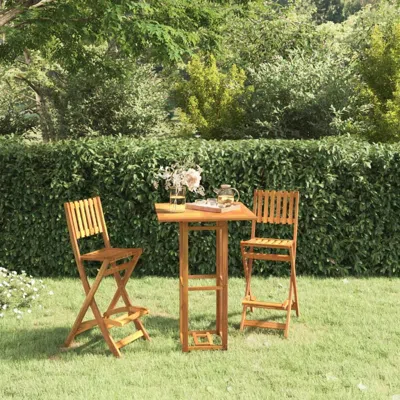 Vidaxl 3 Piece Outdoor Bar Set Solid Wood Acacia