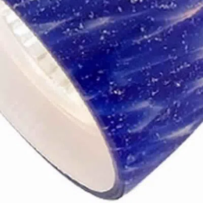 Furnizzeme 50 Watt Track Fixture With Handblown Glass Shade, Silver And Blue