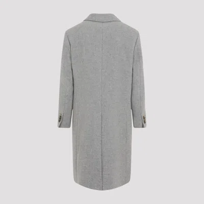 Etro Wool And Cashmere Long Coat In Grey