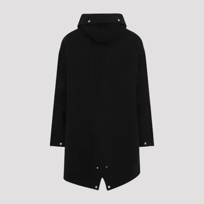 Jil Sander Black Virgin Wool Parka In Black