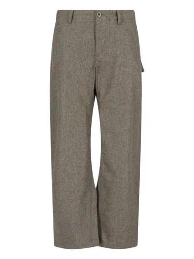 Ten C Straight Trousers With Belt Loops And Pockets In Green