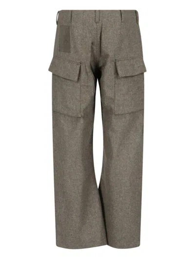 Ten C Straight Trousers With Belt Loops And Pockets In Green