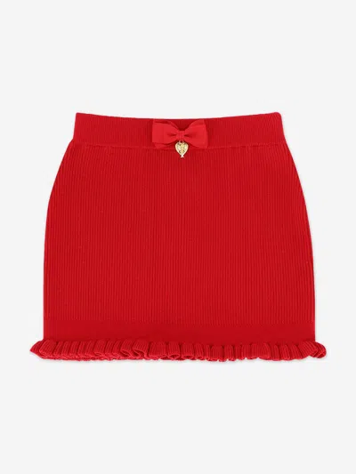 Angel's Face Angels Face Girls Troy Rib Knitted Skirt In Red
