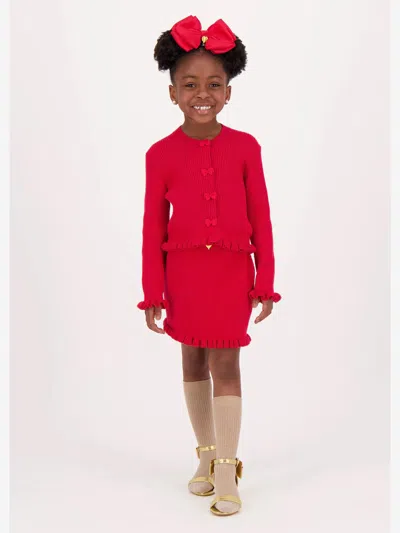 Angel's Face Angels Face Girls Troy Rib Knitted Skirt In Red