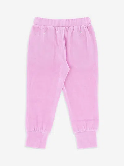 Angel's Face Angels Face Girls Bijou Crystal Velour Joggers In Pink