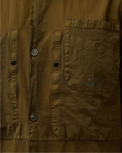 C.p. Company Light Microweave S/s Shirt In 683 Ivy Green