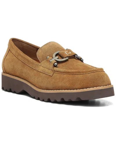 Donald Pliner Clio Suede Loafer In Brown