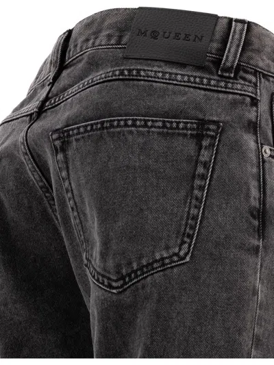 Alexander Mcqueen Alexander Mc Queen "metal Plate" Jeans In Black