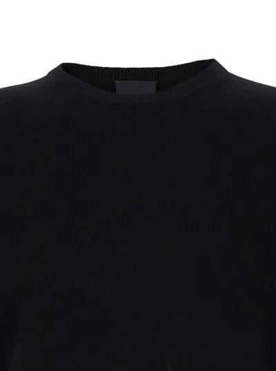 PLAIN BLACK CREWNECK LONG SLEEVE SWEATER IN CASHMERE MAN 