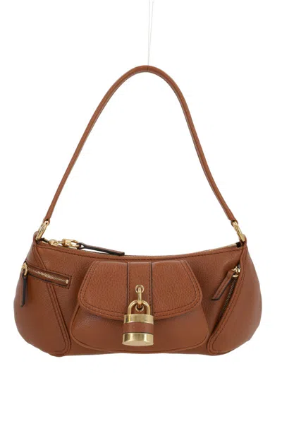 Chloé Womens Clay Brown The 99 Padlock-embellishment Leather Shoulder Bag In Claybrown