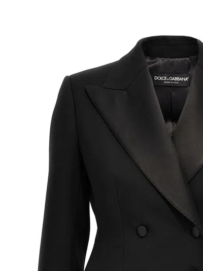 Dolce & Gabbana Tuxedo Blazer With Peak Lapel And Structured Shoulders In Black