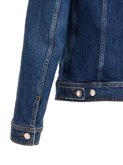 Dolce & Gabbana Blue Jacket With Classic Collar And Rips In Denim Stretch Man In Blue