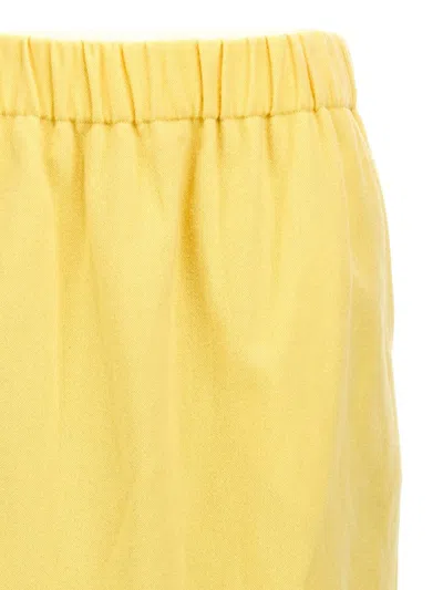 Dries Van Noten 'safya' Skirt With Back Slit And Side Pockets In Yellow