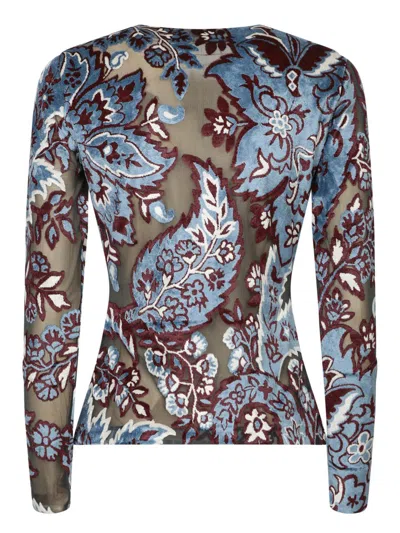 Etro Multicolor Viscose T-shirt In Red