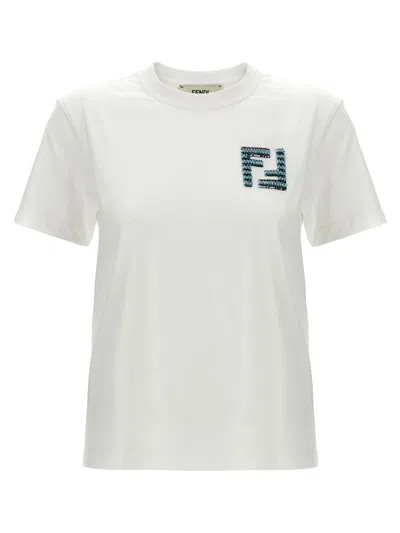 Shop Fendi 'ff' T-shirt In White