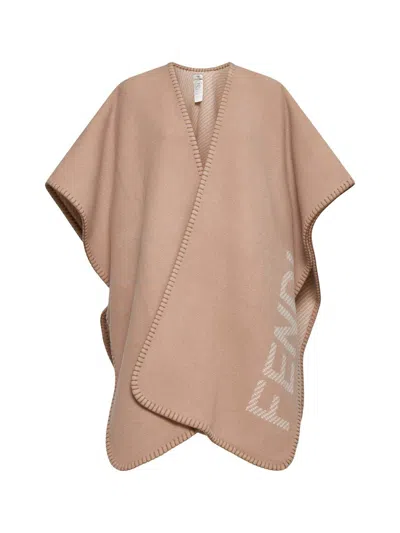 Fendi Beige Wool And Cashmere Poncho In Beige