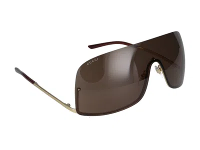 Gucci Sunglasses In Gold Gold Brown
