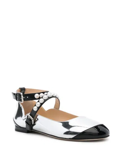 Mach&mach Panelled-design Ballet Flats In Silver