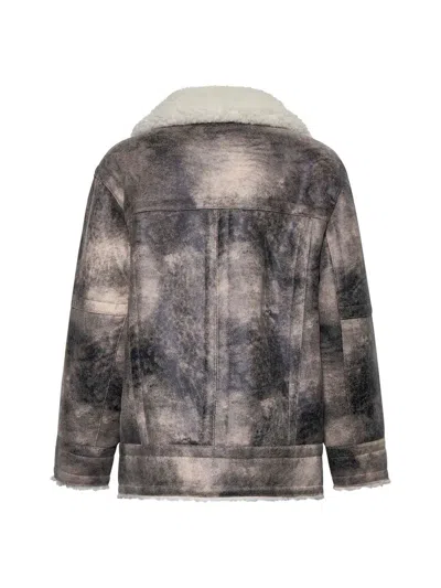 Stand Studio Eco-shearling Jacket In Grey