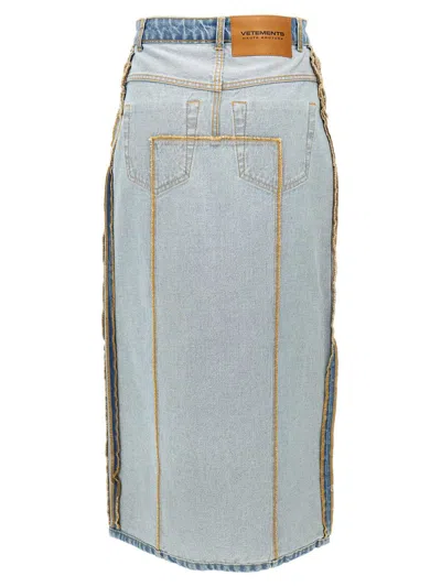 Vetements Reversible High-waisted Patch Pocket Skirt In Blue