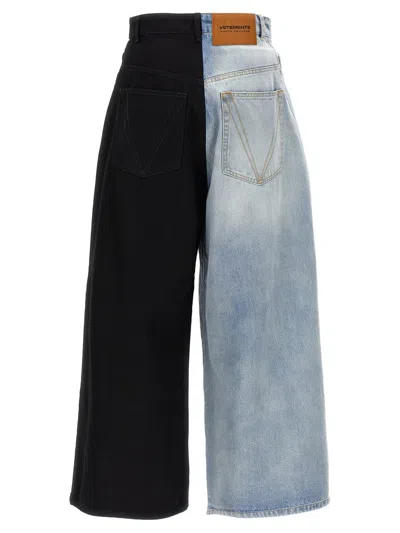 Shop Vetements 'split Deconstructed Big Shape' Jeans In Multicolor