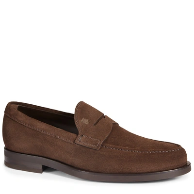 Tod's Suede Penny Loafers In Brown