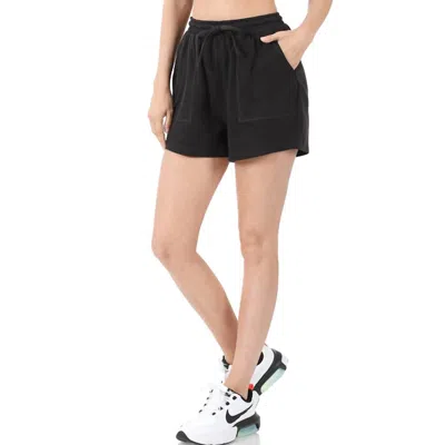 Zenana Cotton Shorts In Black In Black